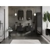 Mexen Orio armoire de salle de bains sous lavabo 50 cm avec plateau, 1 tiroir, noir brillant - 91A10-05023-1-BFC70
