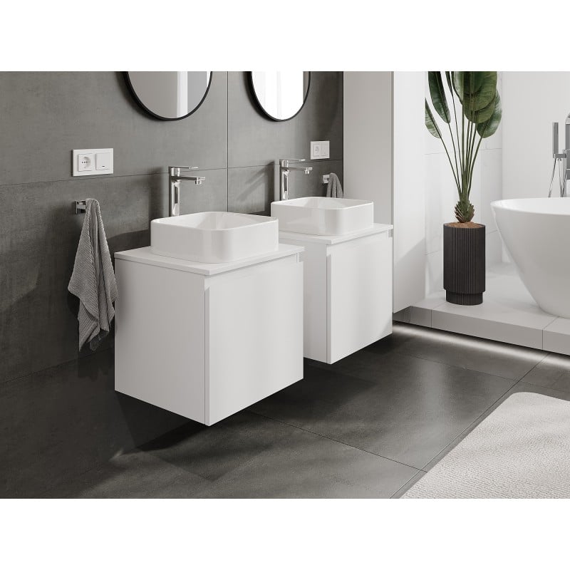 Mexen Orio armoire de salle de bains sous lavabo 50 cm avec plateau, 1 tiroir, blanc mat - 91A10-05047-1-BFC01