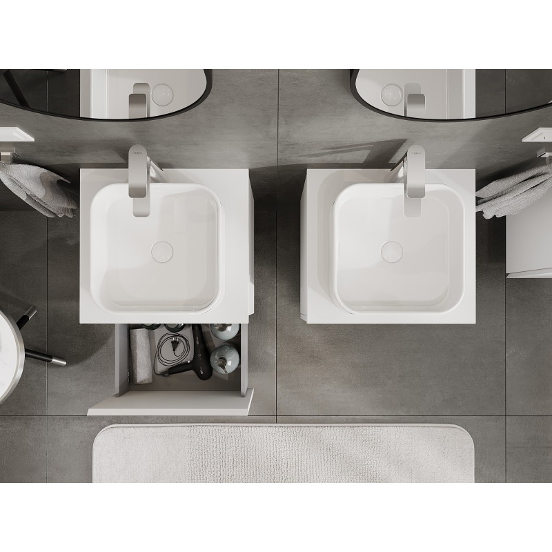 Mexen Orio armoire de salle de bains sous lavabo 50 cm avec plateau, 1 tiroir, blanc mat - 91A10-05047-1-BFC01