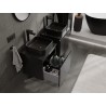 Mexen Orio meuble de salle de bains sous lavabo 50 cm avec plateau, 1 tiroir, noir brillant - 91A10-05047-1-BFC70