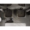 Mexen Orio meuble de salle de bains sous lavabo 50 cm avec plateau, 1 tiroir, noir brillant - 91A10-05047-1-BFC70