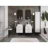 Mexen Orio meuble de salle de bain sous-lavabo 50 cm avec plateau, 2 tiroirs, blanc brillant - 91A10-05047-2-BFFC00