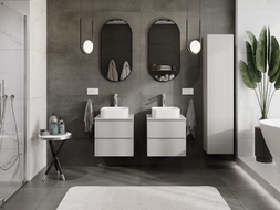 Mexen Orio armoire de salle de bain sous-lavabo 50 cm avec plateau, 2 tiroirs, gris mat - 91A10-05047-2-BFFC62