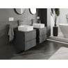 Mexen Orio meuble de salle de bain sous-lavabo 50 cm avec plateau, 2 tiroirs, graphite mat - 91A10-05047-2-BFFC66