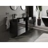 Mexen Orio meuble de salle de bain sous lavabo 50 cm avec plateau, 2 tiroirs, noir brillant - 91A10-05047-2-BFFC70