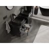 Mexen Orio meuble de salle de bain sous lavabo 50 cm avec plateau, 2 tiroirs, noir brillant - 91A10-05047-2-BFFC70