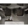 Mexen Orio meuble de salle de bain sous lavabo 50 cm avec plateau, 2 tiroirs, noir brillant - 91A10-05047-2-BFFC70