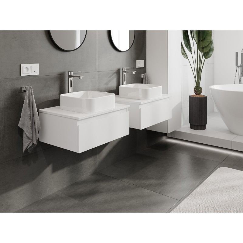 Mexen Orio armoire de salle de bain sous lavabo 60 cm avec plateau, 1 tiroir, blanc mat - 91A10-06023-1-BFC01