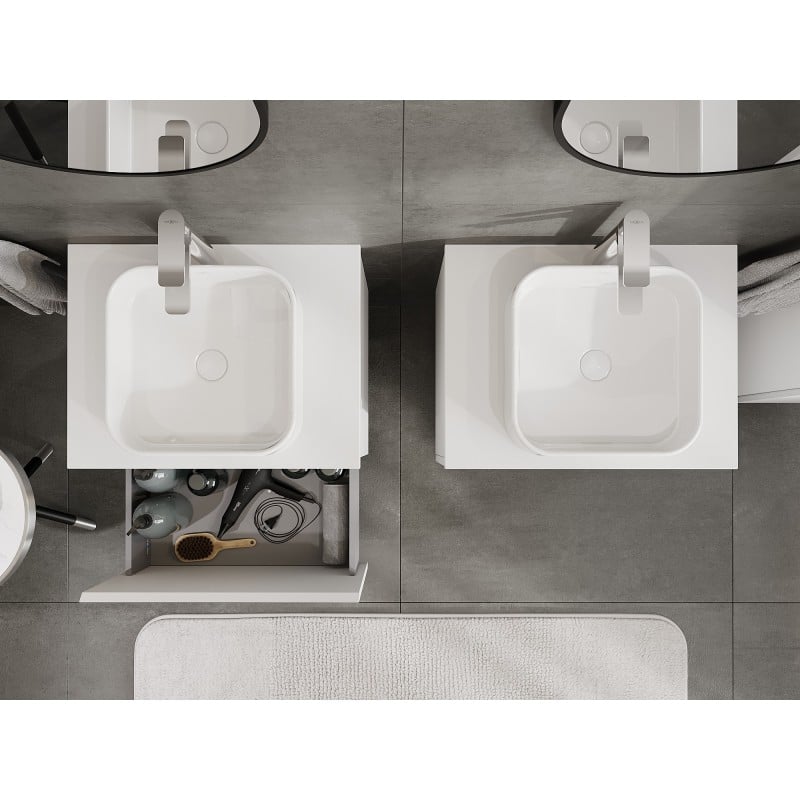 Mexen Orio armoire de salle de bain sous-lavabo 60 cm avec plateau, 1 tiroir, blanc mat - 91A10-06047-1-BFC01