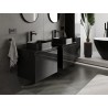 Mexen Orio meuble de salle de bains sous-lavabo 60 cm avec plateau, 1 tiroir, noir brillant - 91A10-06047-1-BFC70