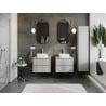 Mexen Orio meuble de salle de bain sous-lavabo 60 cm avec plateau, 2 tiroirs, gris mat - 91A10-06047-2-BFFC62