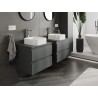 Mexen Orio meuble de salle de bain sous lavabo 60 cm avec plan de travail, 2 tiroirs, graphite mat - 91A10-06047-2-BFFC66