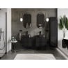 Mexen Orio armoire de salle de bain sous lavabo 60 cm avec plateau, 2 tiroirs, noir brillant - 91A10-06047-2-BFFC70