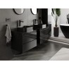 Mexen Orio armoire de salle de bain sous lavabo 60 cm avec plateau, 2 tiroirs, noir brillant - 91A10-06047-2-BFFC70