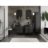 Mexen Orio armoire de salle de bain sous lavabo 60 cm avec plateau, 2 tiroirs, noir mat - 91A10-06047-2-BFFC71