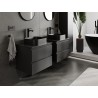 Mexen Orio armoire de salle de bain sous lavabo 60 cm avec plateau, 2 tiroirs, noir mat - 91A10-06047-2-BFFC71