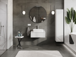 Mexen Orio meuble de salle de bain sous-vasque 70 cm avec plateau, 1 tiroir, blanc brillant - 91A10-07023-1-BFC00