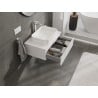 Mexen Orio meuble de salle de bain sous-vasque 70 cm avec plateau, 1 tiroir, blanc brillant - 91A10-07023-1-BFC00