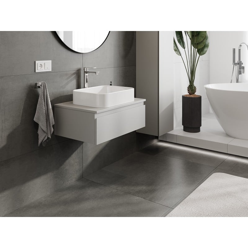 Mexen Orio armoire de salle de bain sous vasque 70 cm avec plateau, 1 tiroir, gris mat - 91A10-07023-1-BFC62
