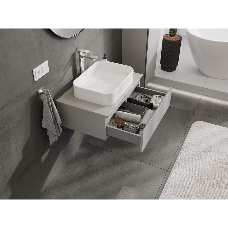 Mexen Orio armoire de salle de bain sous vasque 70 cm avec plateau, 1 tiroir, gris mat - 91A10-07023-1-BFC62
