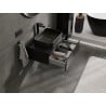 Mexen Orio meuble de salle de bain sous-lavabo 70 cm avec plan de travail, 1 tiroir, noir brillant - 91A10-07023-1-BFC70