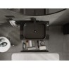 Mexen Orio meuble de salle de bain sous-lavabo 70 cm avec plan de travail, 1 tiroir, noir brillant - 91A10-07023-1-BFC70