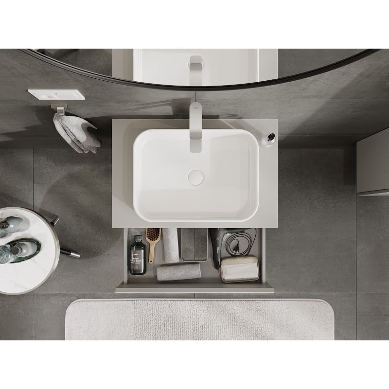 Mexen Orio meuble de salle de bains sous-vasque de 70 cm avec plateau, 2 tiroirs, gris mat - 91A10-07047-2-BFFC62