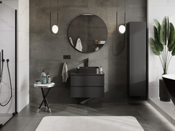 Mexen Orio meuble de salle de bain sous-vasque 70 cm avec plateau, 2 tiroirs, noir mat - 91A10-07047-2-BFFC71