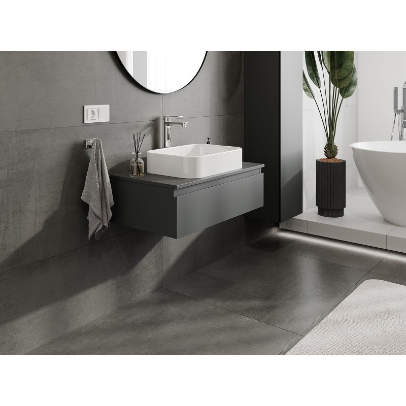 Mexen Orio meuble de salle de bain sous lavabo 80 cm avec plan, 1 tiroir, graphite mat - 91A10-08023-1-BFC66