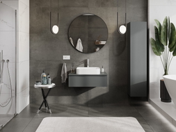 Mexen Orio meuble de salle de bain sous lavabo 80 cm avec plan, 1 tiroir, graphite mat - 91A10-08023-1-BFC66
