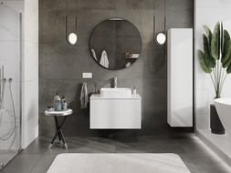 Mexen Orio armoire de salle de bain sous-lavabo 80 cm avec plateau, 1 tiroir, blanc brillant - 91A10-08047-1-BFC00