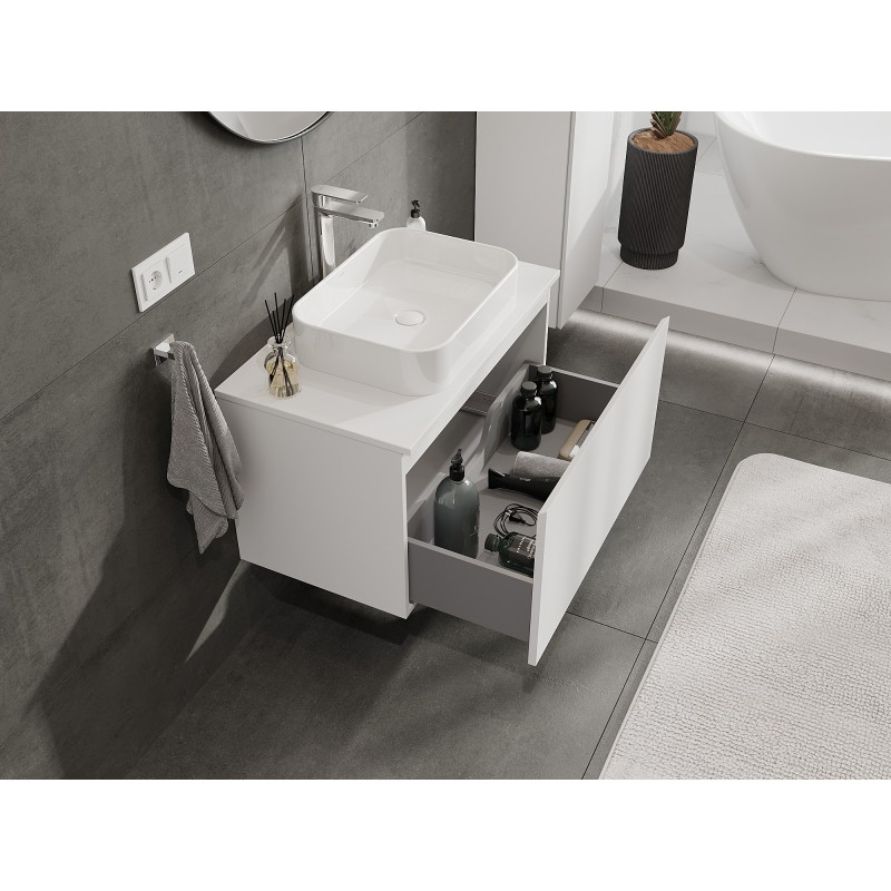 Mexen Orio meuble de salle de bains sous lavabo 80 cm avec plan, 1 tiroir, blanc mat - 91A10-08047-1-BFC01
