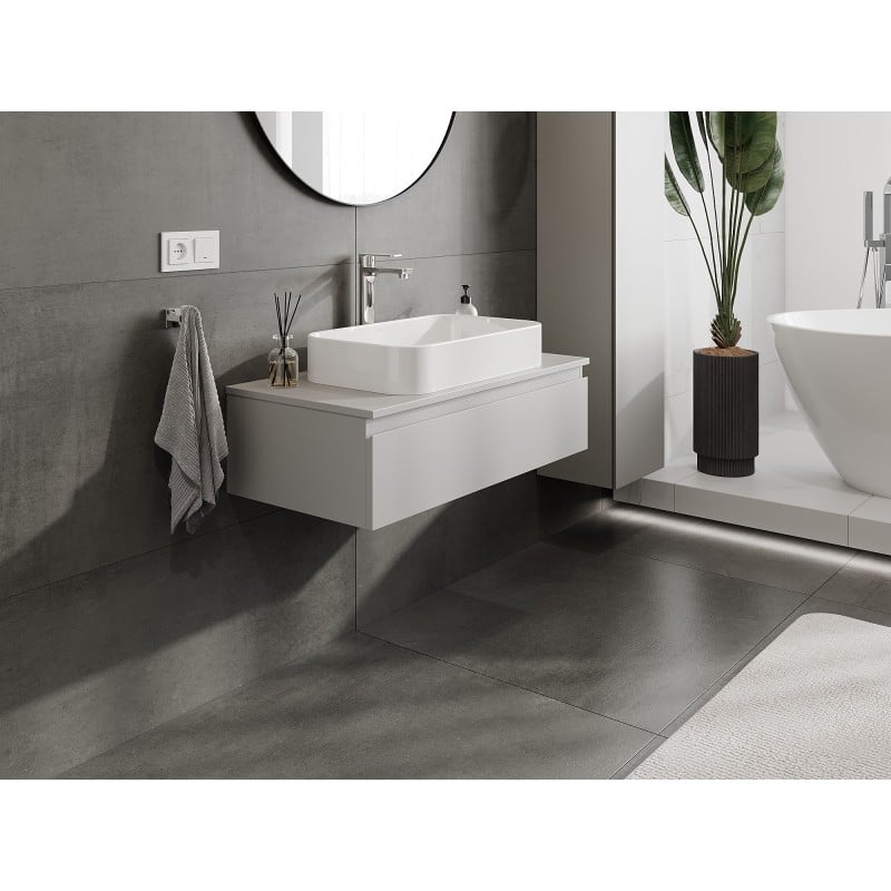 Mexen Orio meuble de salle de bain sous-vasque 90 cm avec dessus, 1 tiroir, gris mat - 91A10-09023-1-BFC62