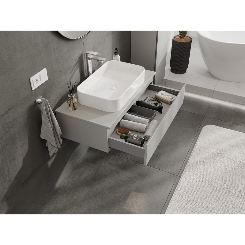 Mexen Orio meuble de salle de bain sous-vasque 90 cm avec dessus, 1 tiroir, gris mat - 91A10-09023-1-BFC62