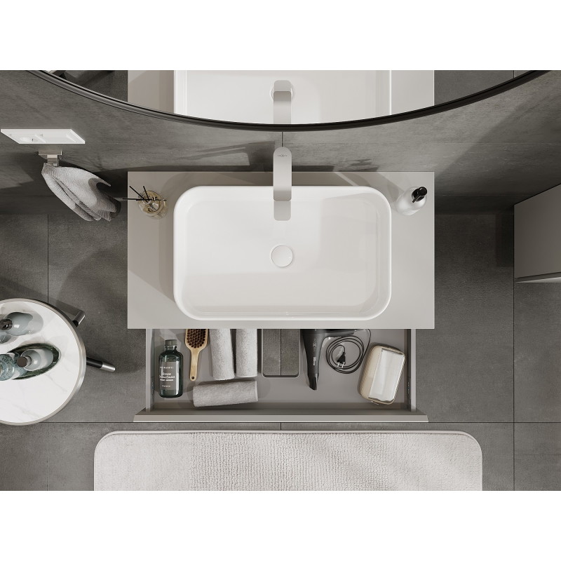 Mexen Orio meuble de salle de bain sous-vasque 90 cm avec dessus, 1 tiroir, gris mat - 91A10-09023-1-BFC62