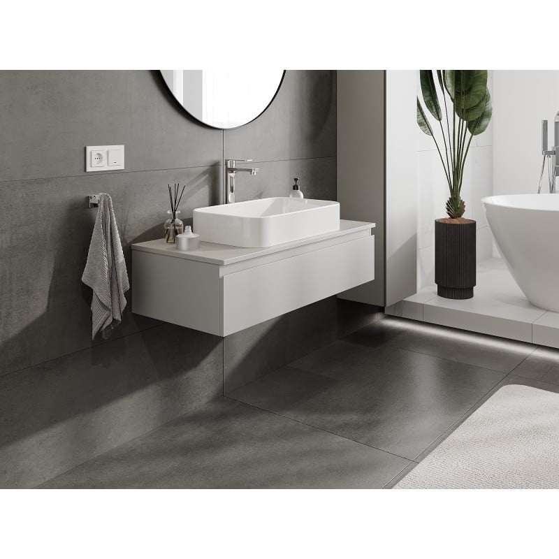 Mexen Orio meuble de salle de bains sous-vasque 100 cm avec plateau, 1 tiroir, gris mat - 91A10-10023-1-BFC62