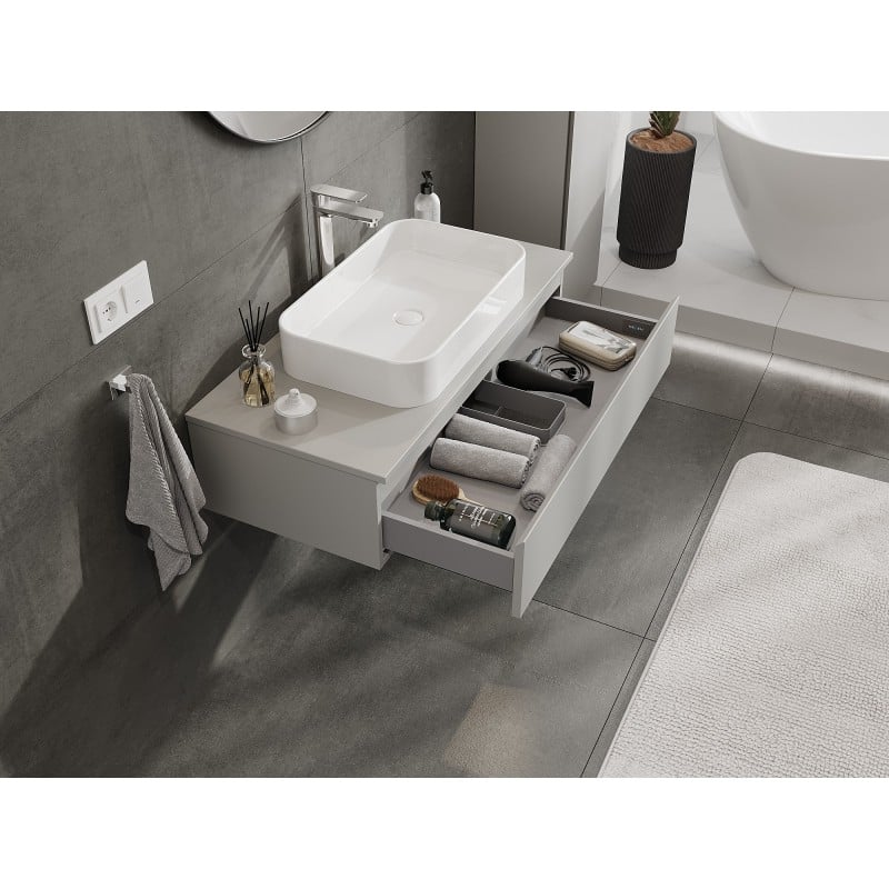 Mexen Orio meuble de salle de bains sous-vasque 100 cm avec plateau, 1 tiroir, gris mat - 91A10-10023-1-BFC62
