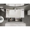 Mexen Orio meuble de salle de bain sous lavabo 100 cm avec plan, 1 tiroir, blanc brillant - 91A10-10047-1-BFC00
