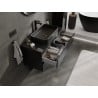Mexen Orio meuble de salle de bain sous vasque 100 cm avec plateau, 2 tiroirs, noir brillant - 91A10-10047-2-BFFC70