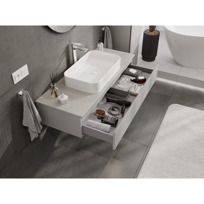 Mexen Orio armoire de salle de bain sous lavabo 120 cm avec dessus, 1 tiroir, gris mat - 91A10-12023-1-BFC62