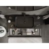 Mexen Orio meuble de salle de bain sous-vasque 120 cm avec plateau, 1 tiroir, noir brillant - 91A10-12023-1-BFC70