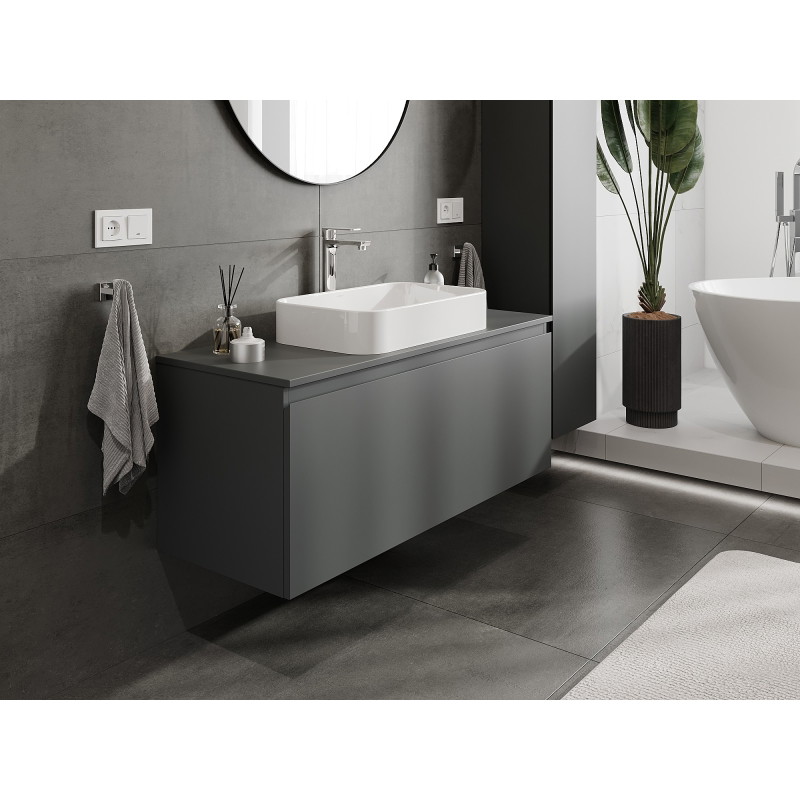 Mexen Orio meuble de salle de bain sous-vasque 120 cm avec plateau, 1 tiroir, graphite mat - 91A10-12047-1-BFC66