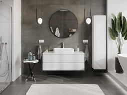 Mexen Orio meuble de salle de bain 120 cm avec plateau, 2 tiroirs, blanc brillant - 91A10-12047-2-BFFC00