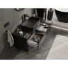 Mexen Orio meuble de salle de bain sous lavabo 120 cm avec plateau, 2 tiroirs, noir brillant - 91A10-12047-2-BFFC70