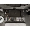 Mexen Orio meuble de salle de bain sous lavabo 120 cm avec plateau, 2 tiroirs, noir brillant - 91A10-12047-2-BFFC70