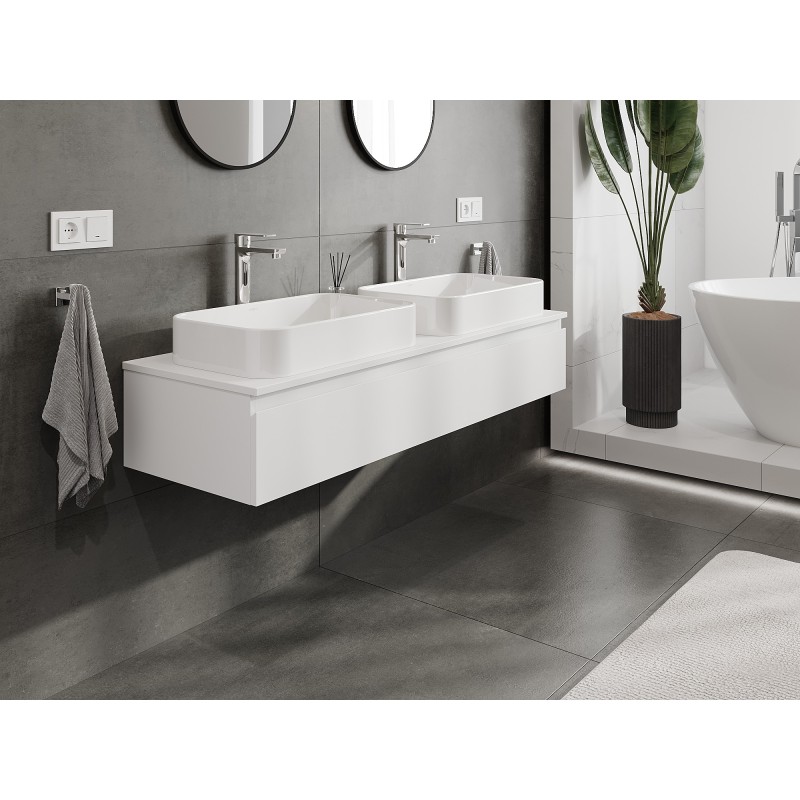 Mexen Orio meuble de salle de bains sous-vasque 140 cm avec plan, 1 tiroir, blanc mat - 91A10-14023-1-BFC01