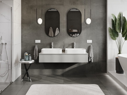 Mexen Orio meuble de salle de bain sous-lavabo 140 cm avec plateau, 1 tiroir, gris mat - 91A10-14023-1-BFC62