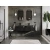 Mexen Orio meuble de salle de bains sous lavabo 140 cm avec plateau, 1 tiroir, noir brillant - 91A10-14023-1-BFC70