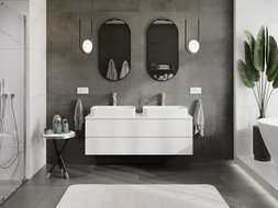Mexen Orio meuble de salle de bain sous-vasque 140 cm avec plan de travail, 2 tiroirs, blanc mat - 91A10-14047-2-BFFC01