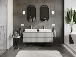 Mexen Orio meuble de salle de bain sous vasque 140 cm avec plateau, 2 tiroirs, gris mat - 91A10-14047-2-BFFC62